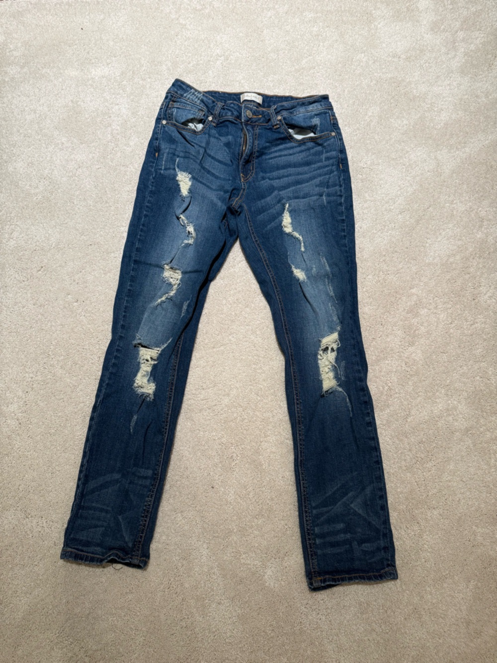 Altar'd State Dark Blue Distressed Skinny Jeans